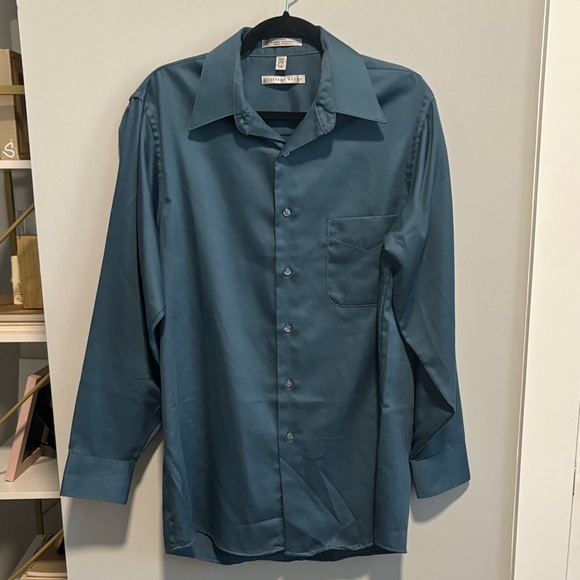 Geoffrey Beene Men's Teal Dress Shirt - Picture 1 of 5